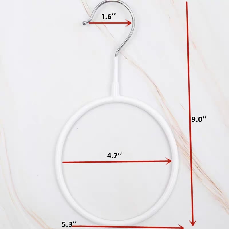 Joyindecor Belt/Scarf Hangers Organizer for Closet - 8 PCS Nonslip Large Scarves Holder Rack for Neckties, Winter Shawls Display, Pashminas (White) - Image 3